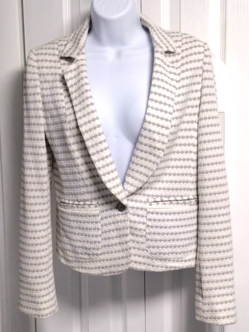 Anthropologie Cartonnier gray and white patterned blazer - Picture 5 of 13